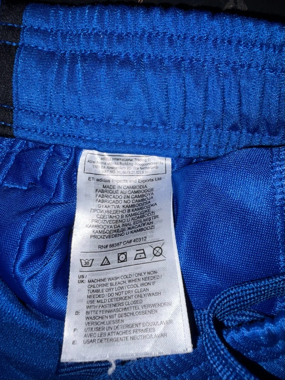 adidas Royal Blue Men's /Boys Jogger Pants with Black Side Stripes